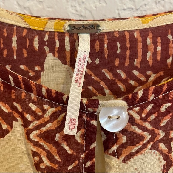 Free People Gotta Have You Flowy Patchwork Tunic Blouse - 100% Cotton - Picture 6 of 7